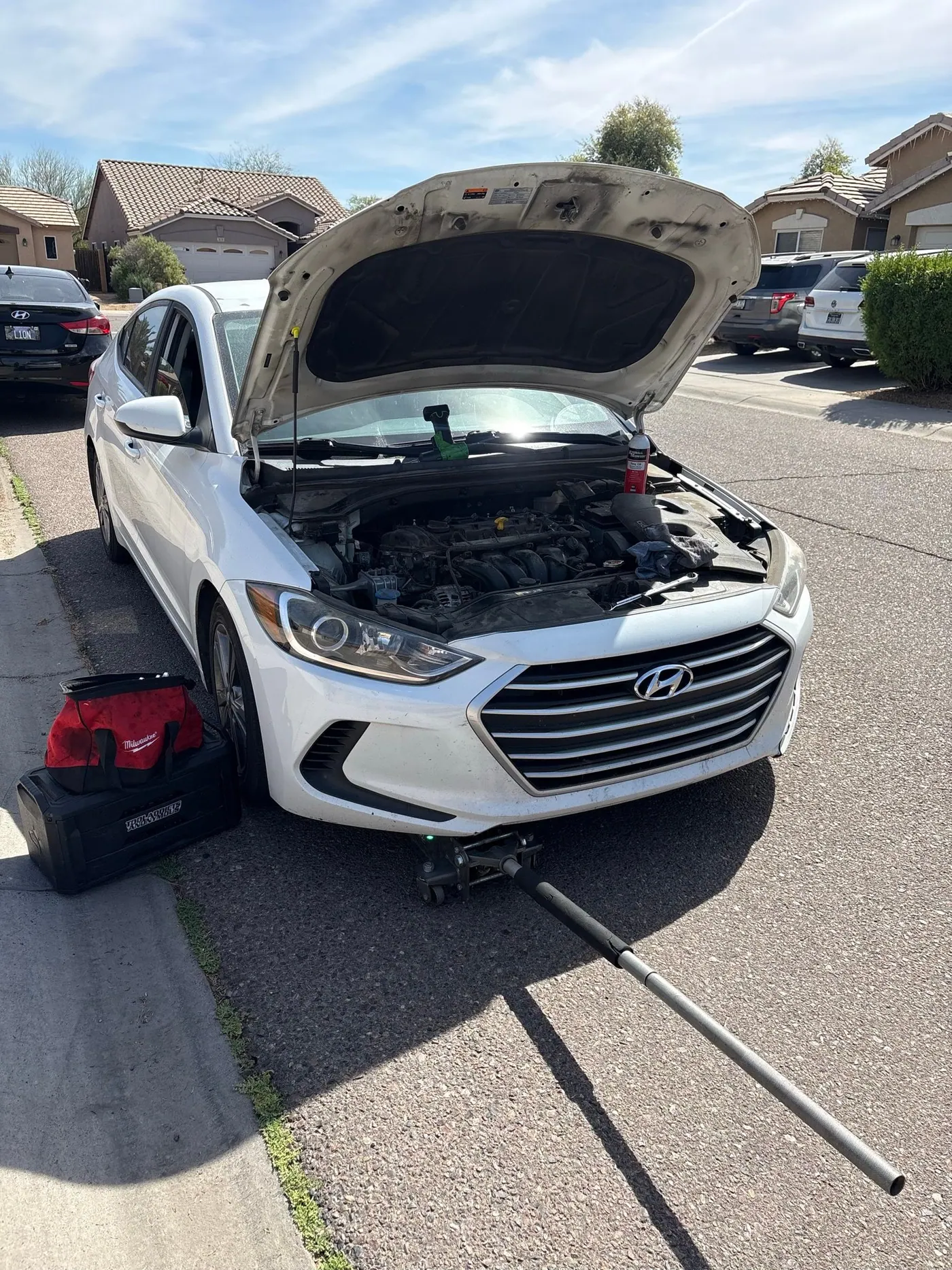 Roadside repair on a Hyundai in the West Valley